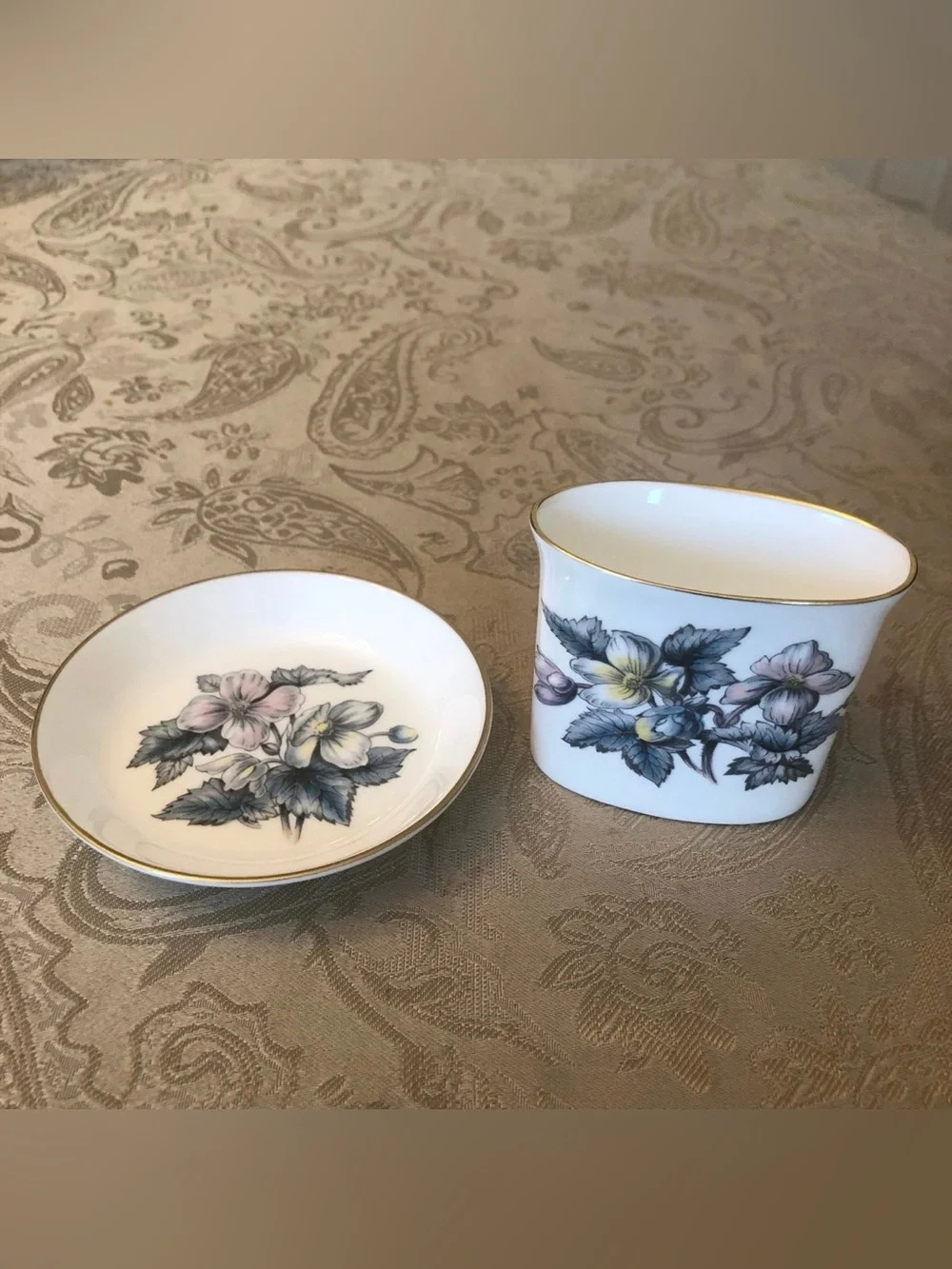 Vintage Royal Worcester Fine Bone China Toothpick Holder & Trinket Dish